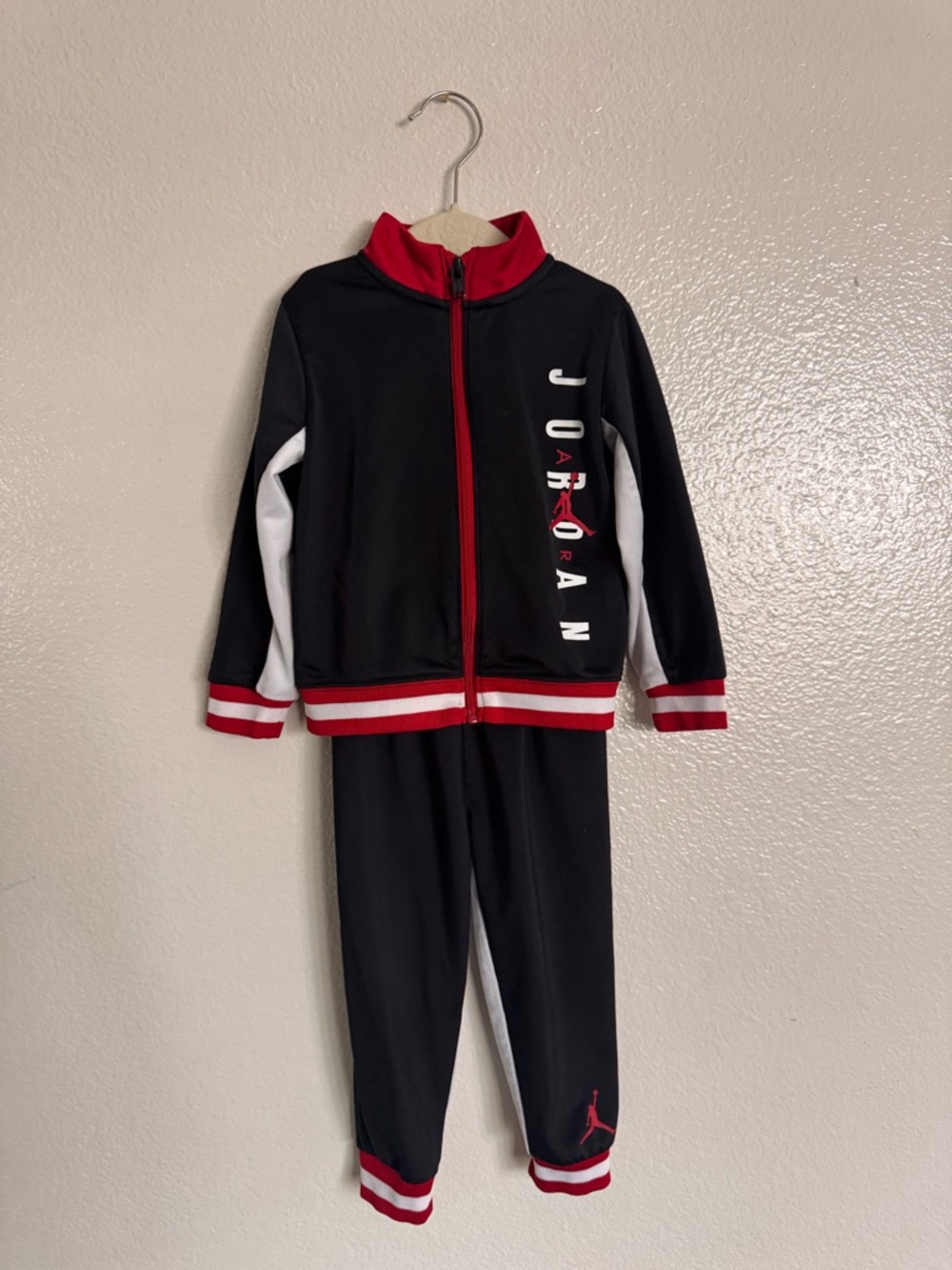Jordan Black, Red & White Kids Track Set